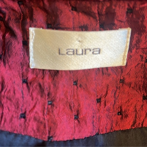 Burgundy Textured small Skirt Suit Set Dark Academia Vintage Y2K Office - Picture 6 of 9